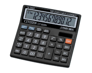 Калькулятор настольный компактный  Citizen CT555N 12-разрядный черный